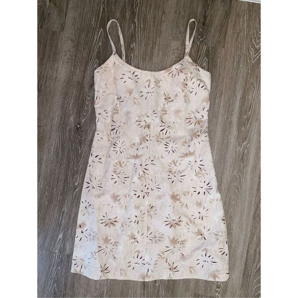 LES COPAINS Tan Flecked Geometric Mini Dress Size US Small - Picture 1 of 13